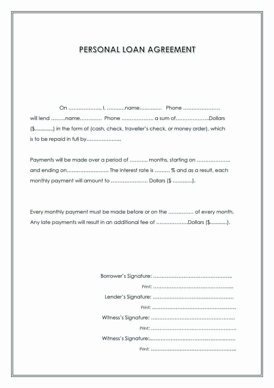 Free Loan Document Template Beautiful Template Sample Personal Loan Agreement Template