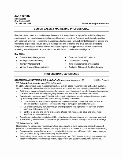 Free Marketing Resume Template Lovely top Sales Resume Templates &amp; Samples