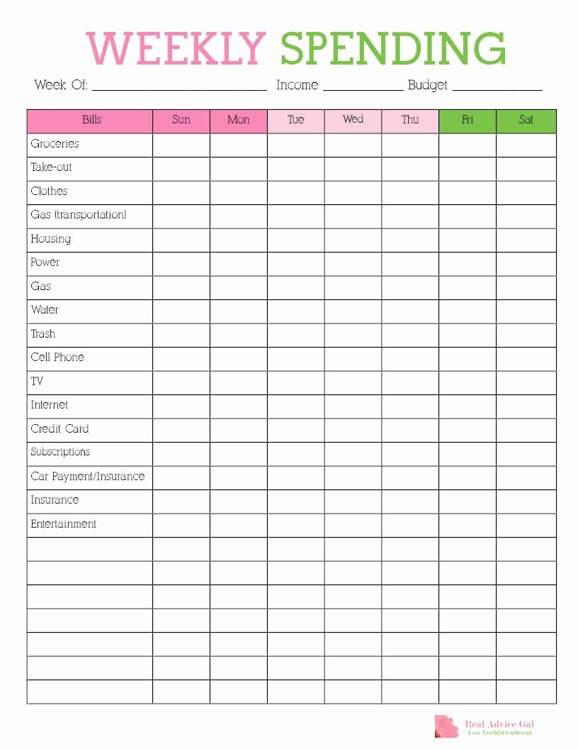 Free Monthly Expenses Template Elegant List Down Your Weekly Expenses with This Free Printable