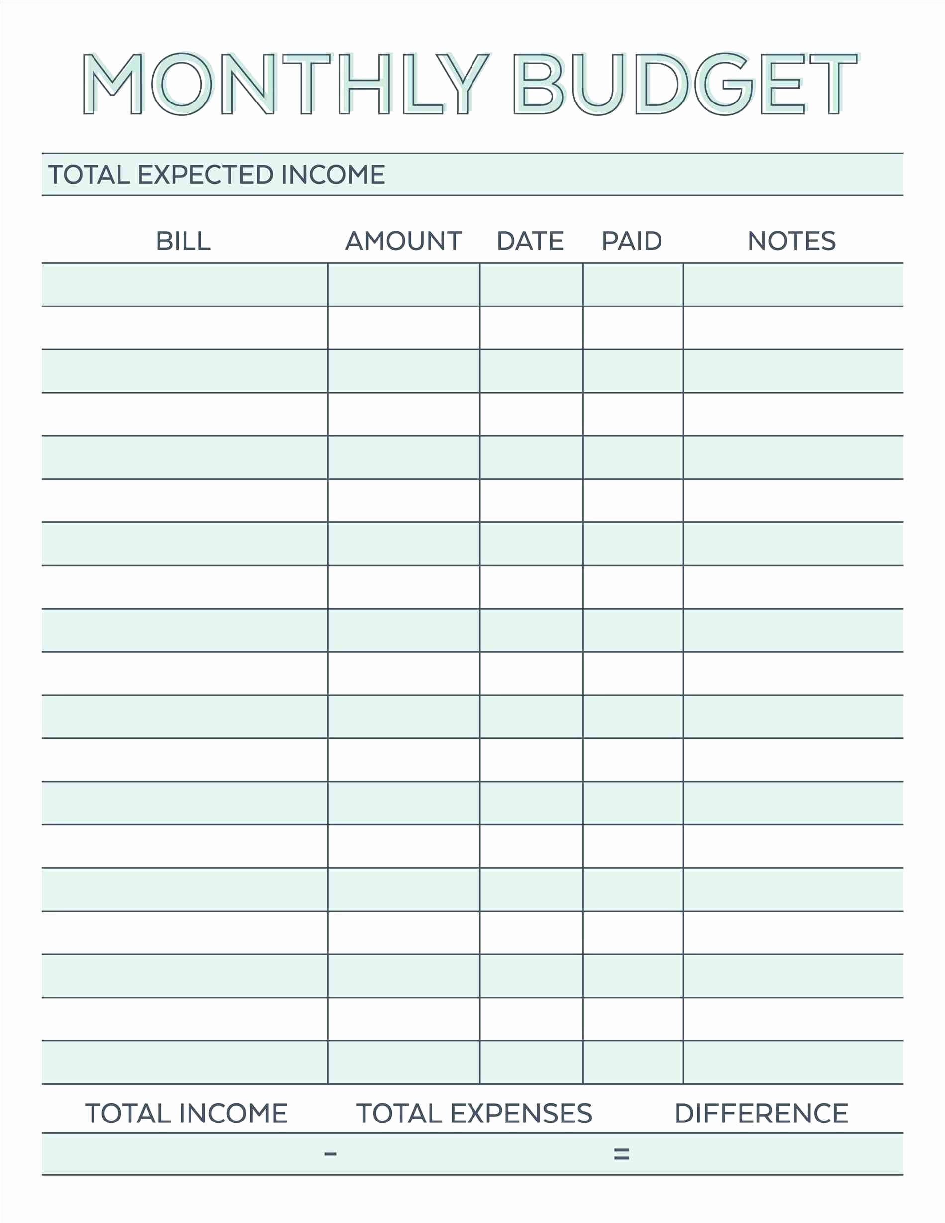 Free Monthly Expenses Template Fresh Bud Planner Planner Worksheet Monthly Bills Template