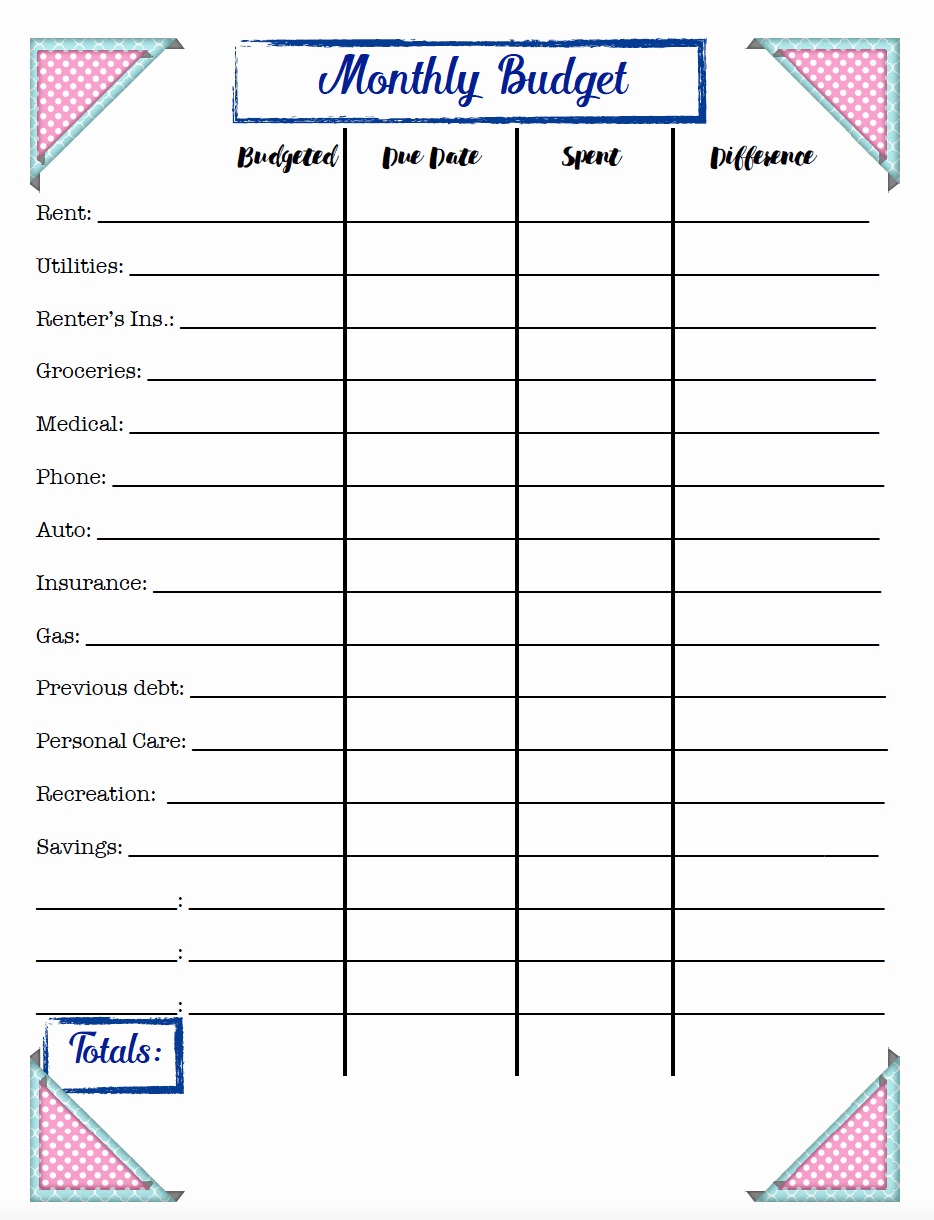 Free Monthly Expenses Template Fresh Free Bud Ing Printables Expense Tracker Bud & Goal