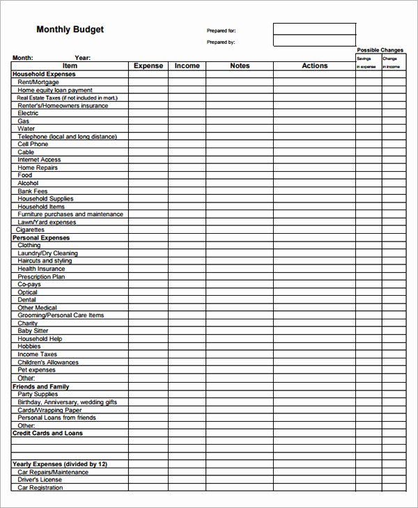 Free Monthly Expenses Template Unique 10 Sample Monthly Bud Templates