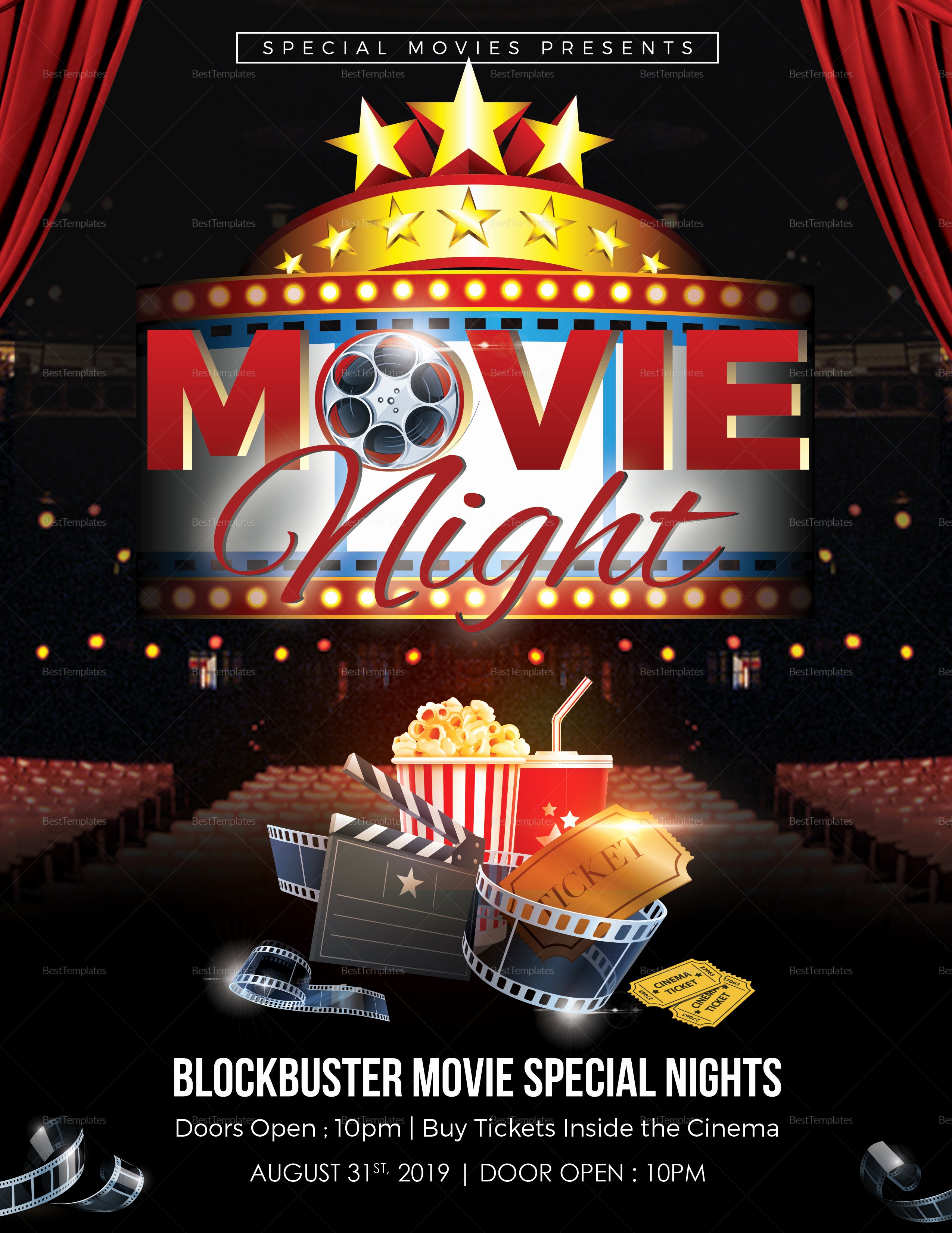Free Movie Night Flyer Template Fresh Printable Movie Night Flyer Design Template In Word Psd