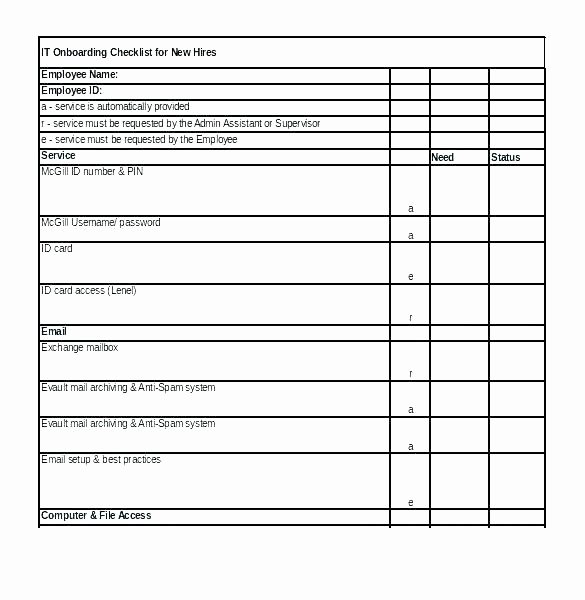 employee file checklist template