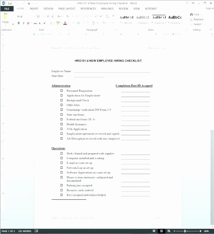 Free New Hire Checklist Template Luxury New Hire forms Checklist Template