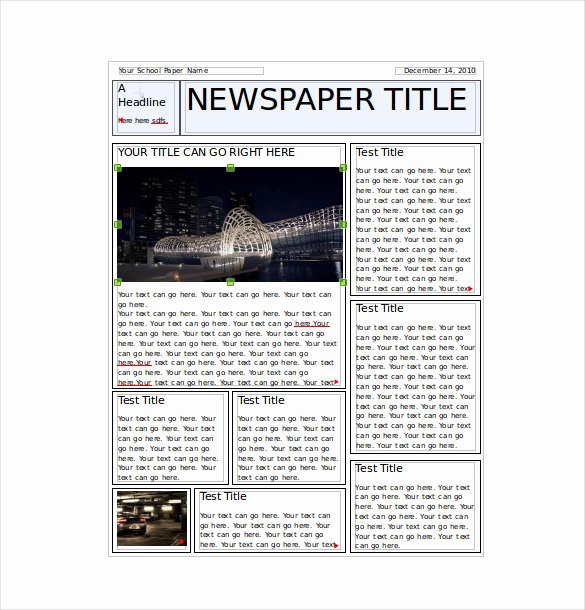 Free Newspaper Article Template Luxury 7 Classroom Newspaper Templates Free Sample Example