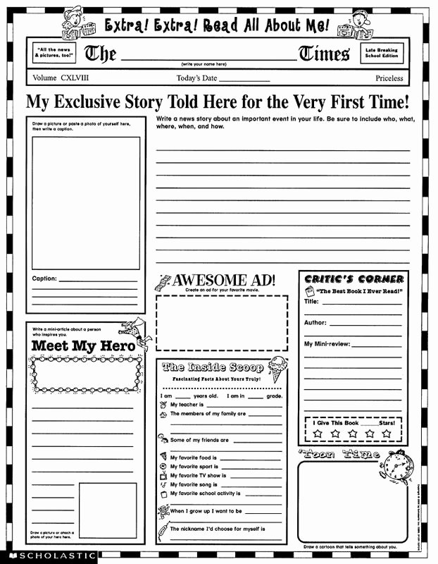 Free Newspaper Template for Students Fresh Colonial Newspaper Template for Kids
