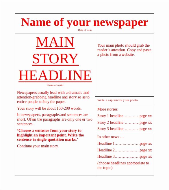 Free Newspaper Template for Students Fresh Microsoft Templates – 18 Free Word Excel Ppt Pub
