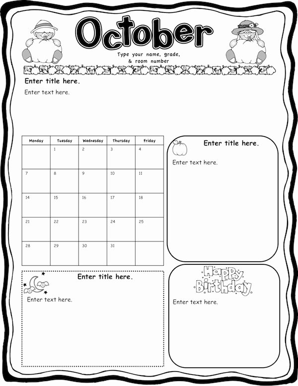 Free October Newsletter Template Awesome Mrs solis S Teaching Treasures Monthly Newsletters