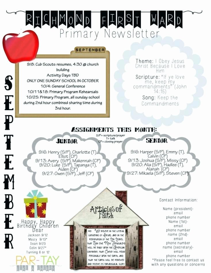 Free October Newsletter Template Best Of October Newsletter Template for Preschool Templates Free