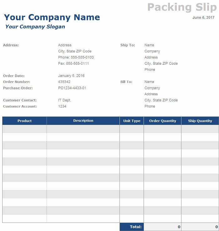 Free Packing List Template Awesome Free Packing Slip Templates