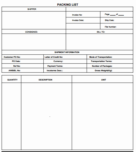 Free Packing List Template Fresh 21 Free Packing List Template Word Excel formats