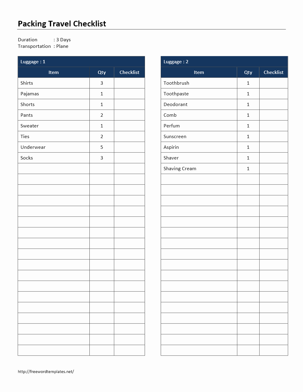 Free Packing List Template Inspirational Packing List Template