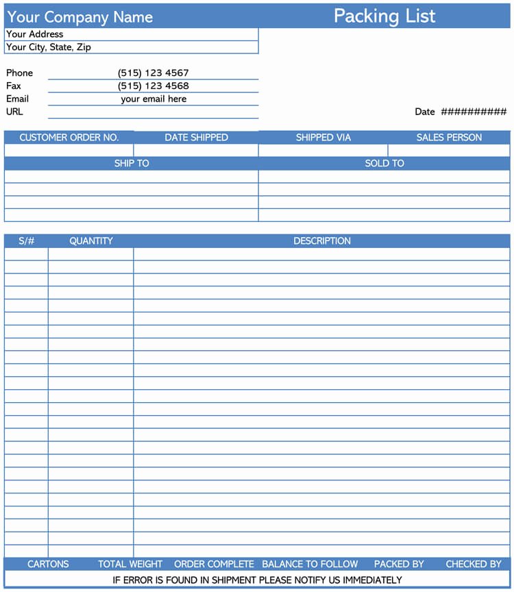 Free Packing List Template Luxury 25 Free Shipping &amp; Packing Slip Templates for Word &amp; Excel