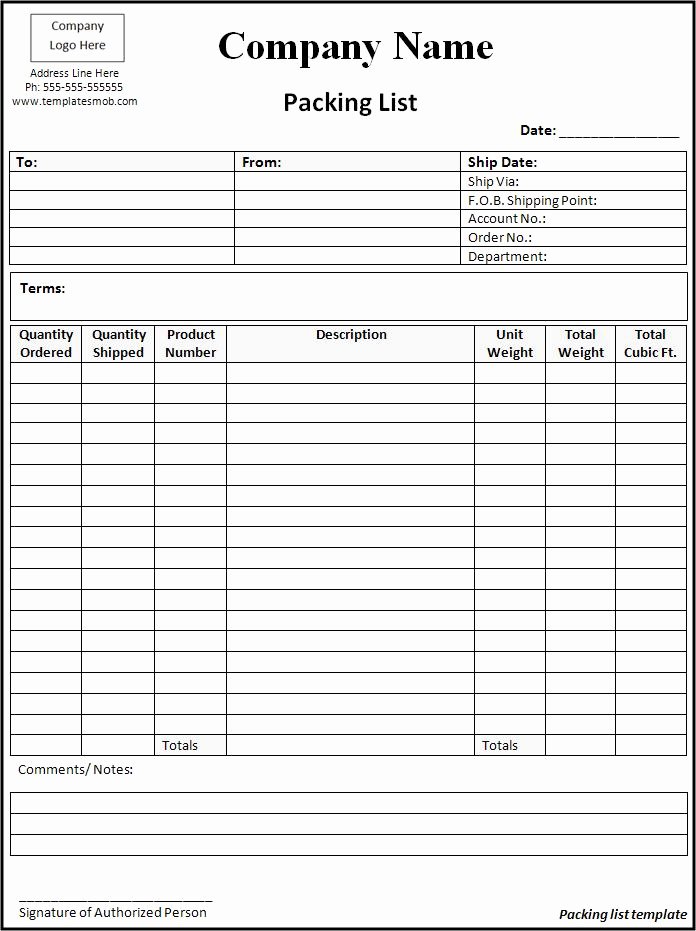 Free Packing List Template Luxury Packing List Template Word Excel formats