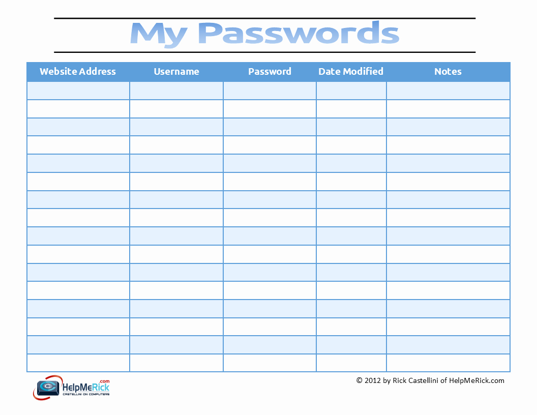 Free Password Spreadsheet Template Beautiful Start Your Password Tracking System today