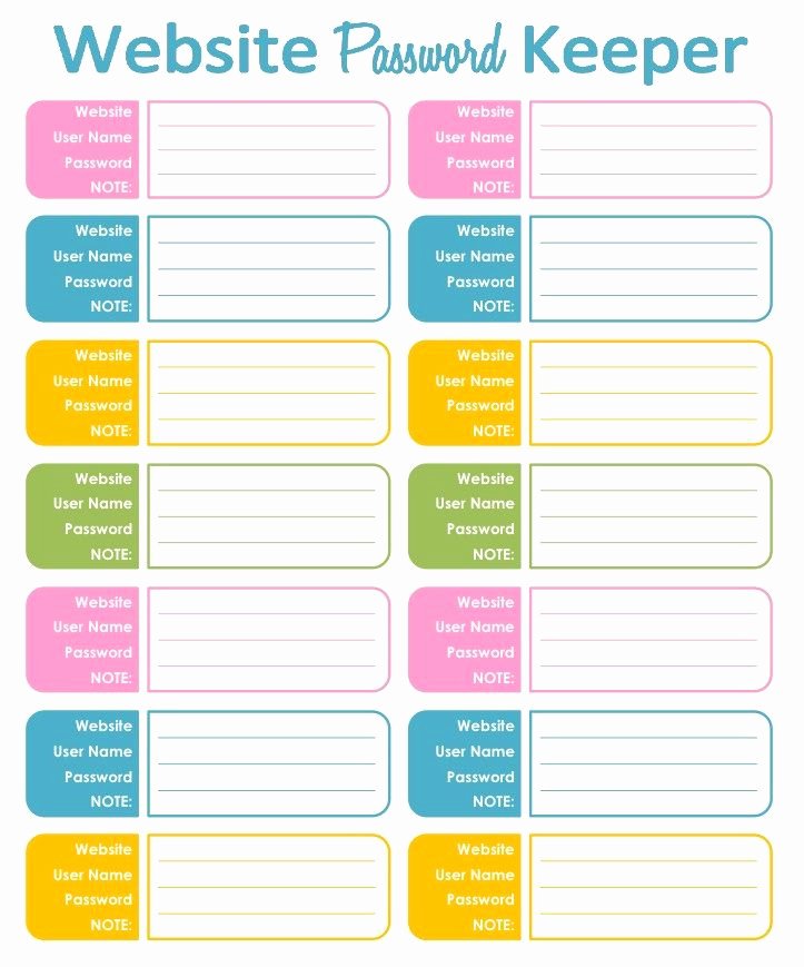 Free Password Spreadsheet Template Unique Line Shopping Tracker Bag Design Fillable organizing