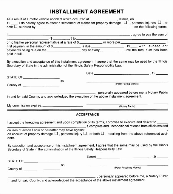 Free Payment Agreement Template Beautiful Installment Agreement – 7 Free Samples Examples format
