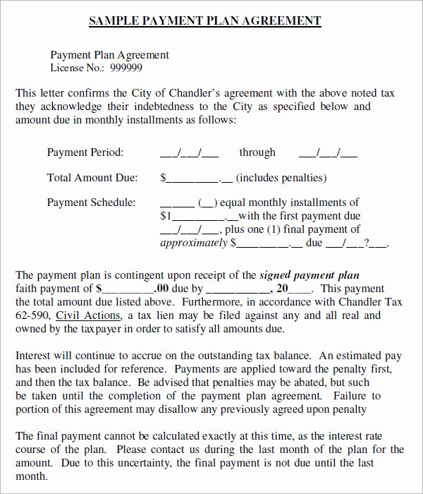 Free Payment Agreement Template Best Of Installment Agreement 5 Free Pdf Download