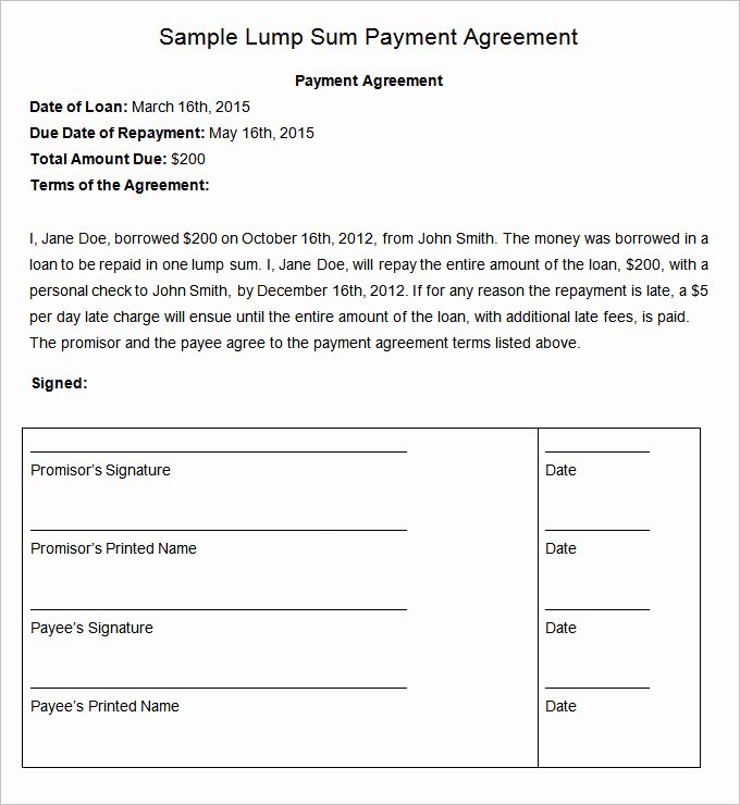 Free Payment Agreement Template Best Of Payment Plan Agreement Template 12 Free Word Pdf