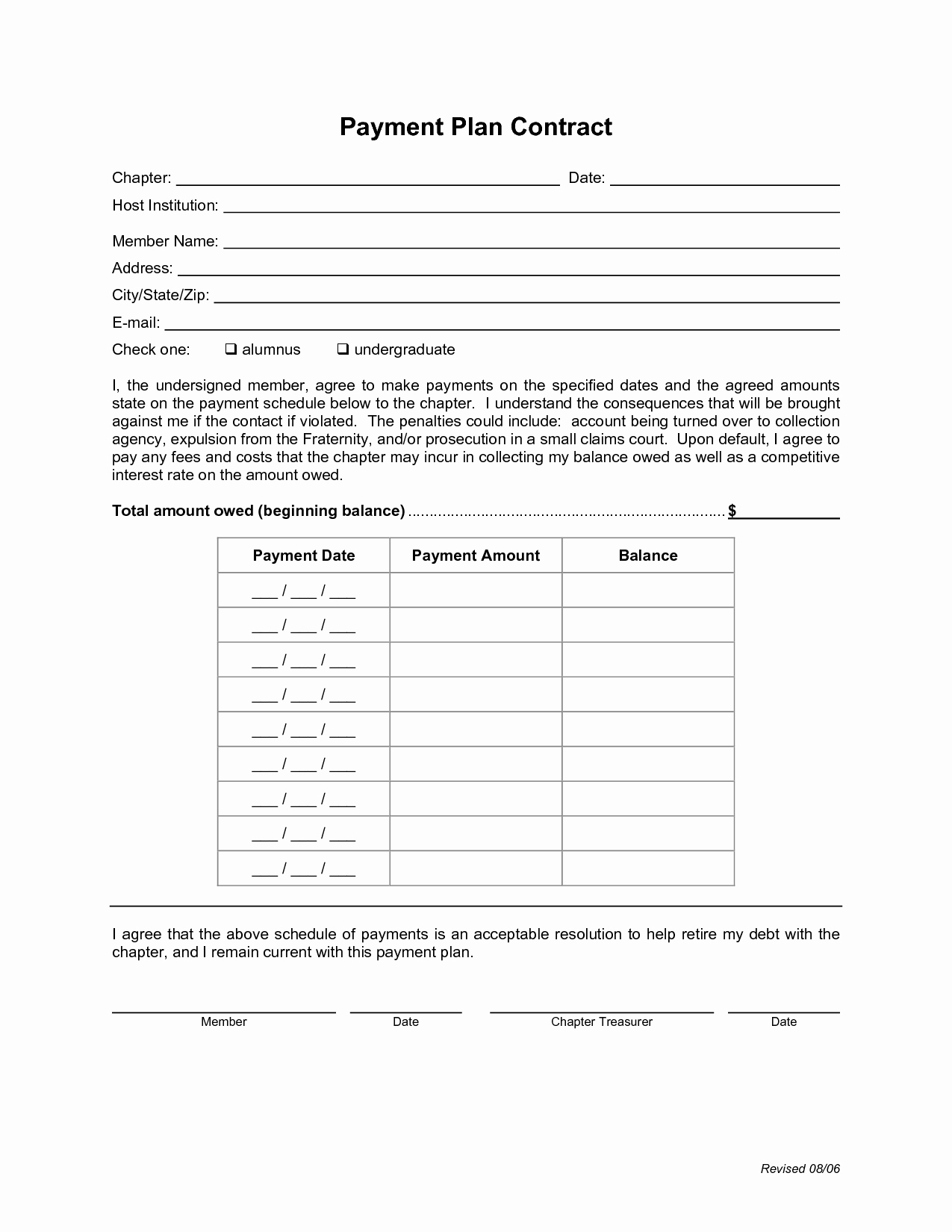 Free Payment Agreement Template Best Of Payment Plan Template