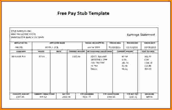Free Payroll Check Stub Template Elegant Paycheck Stub Template