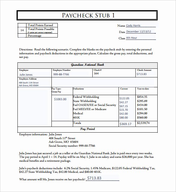 Free Payroll Check Stub Template Unique 24 Pay Stub Templates Samples Examples &amp; formats