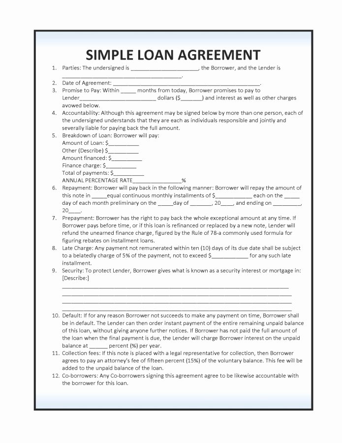 Free Personal Loan Agreement Template Awesome 14 Loan Agreement Templates Excel Pdf formats