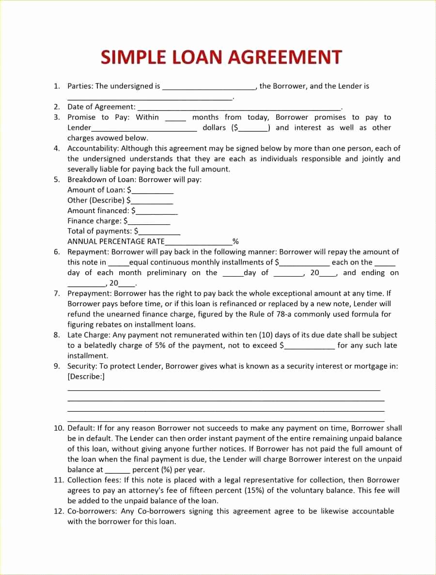 Free Personal Loan Agreement Template Lovely Template Loan Agreement Template Between Family Members