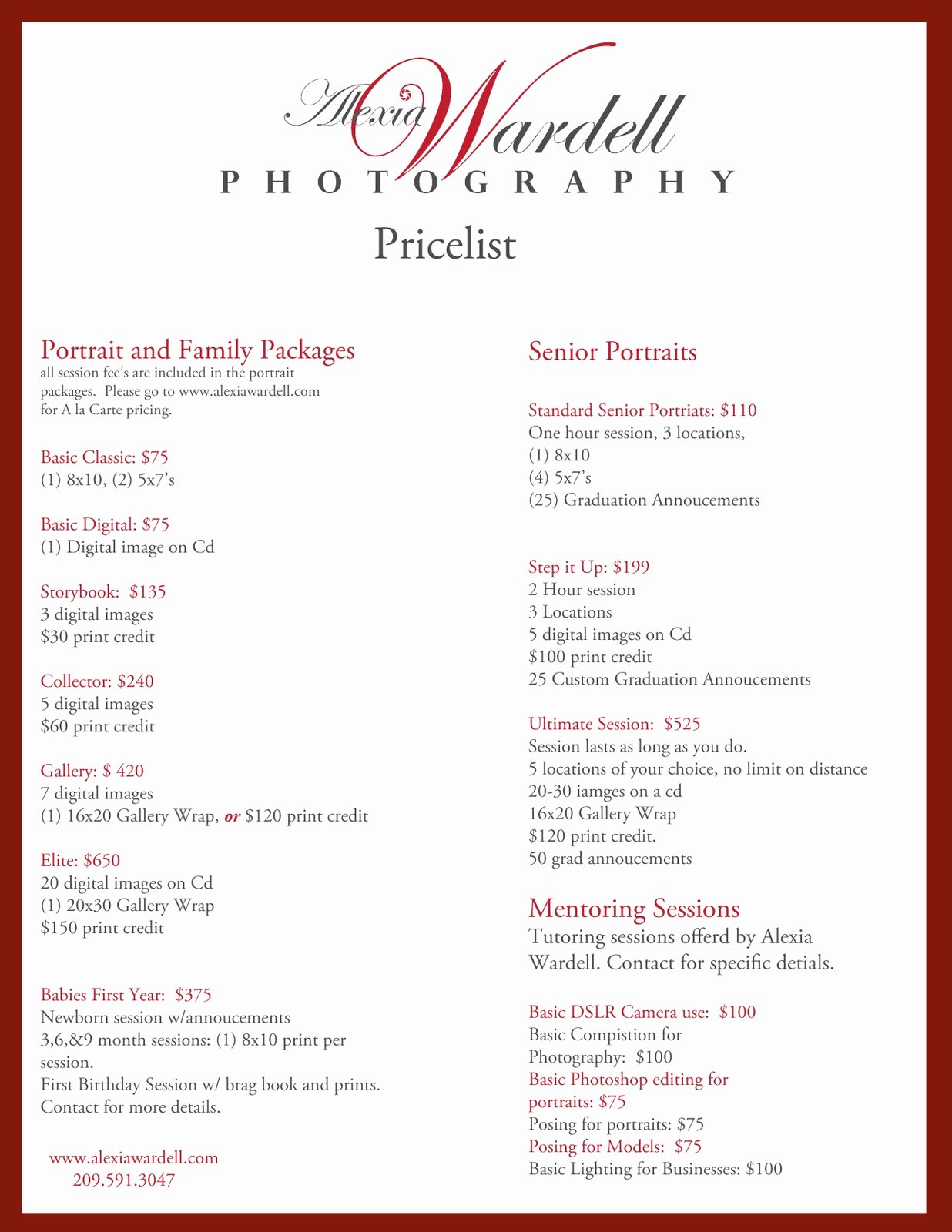 Free Photography Price List Template Best Of Free Photography Price List Template Movie Search Engine