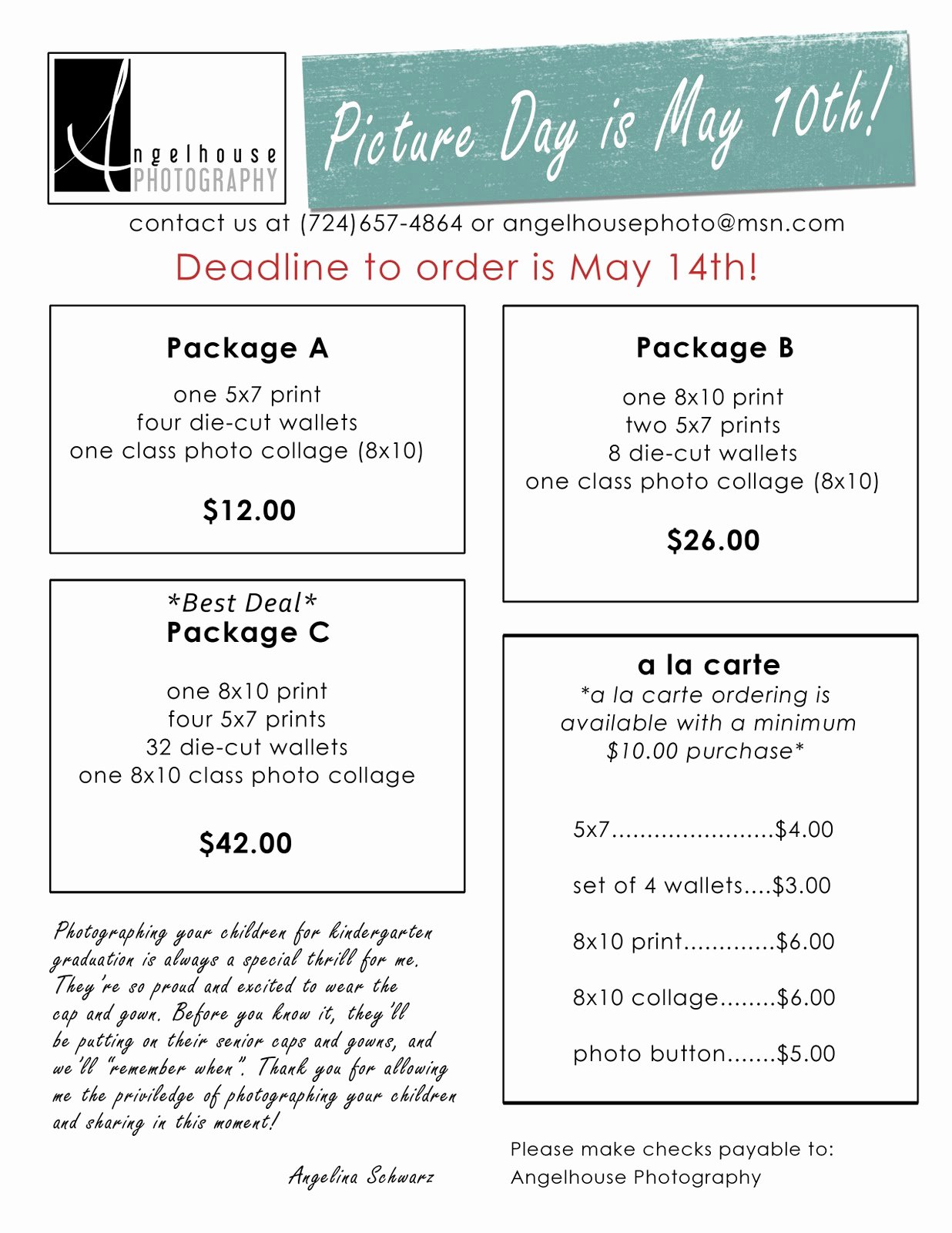 Free Photography Price List Template New Angelhouse Photography April 2010
