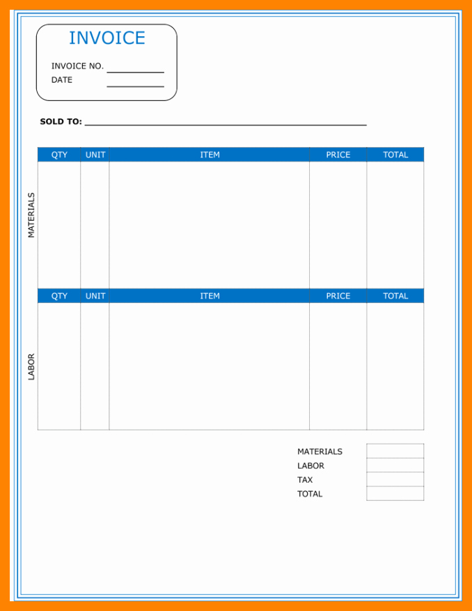 Free Plumbing Invoice Template Awesome 5 Free Printable Contractor Invoice Template