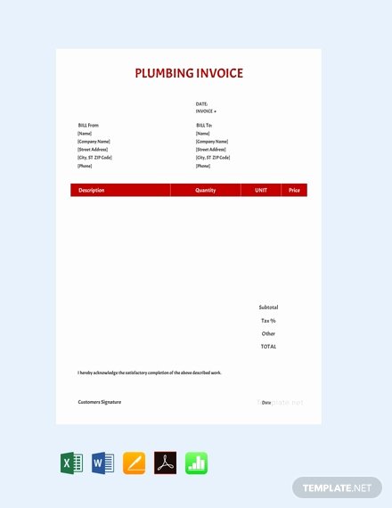 Free Plumbing Invoice Template Lovely 37 Free Business Invoice Templates