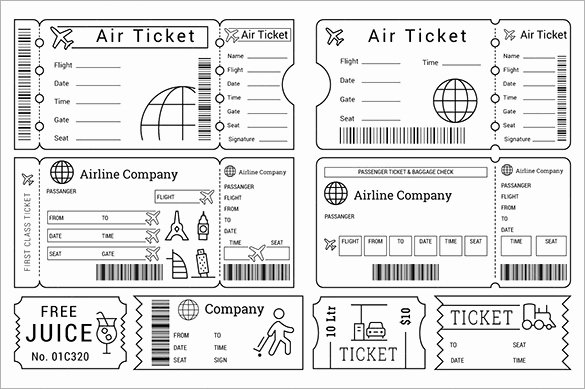 Free Printable Airline Ticket Template Awesome 115 Ticket Templates Word Excel Pdf Psd Eps