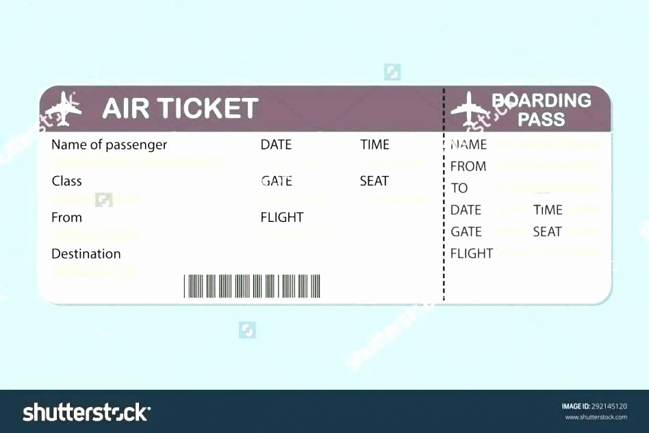 Free Printable Airline Ticket Template Lovely Free Printable Tickets Template Free Raffle Ticket