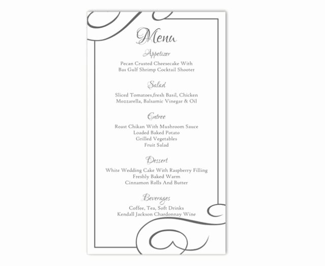 Free Printable Menu Card Template Luxury Wedding Menu Template Diy Menu Card Template Editable Text