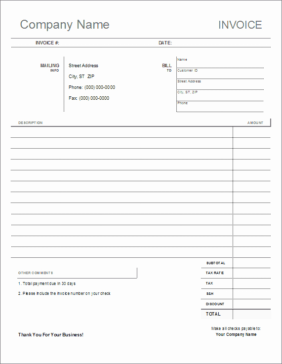 Free Printable Service Invoice Template Beautiful Blank Invoice Template Printable