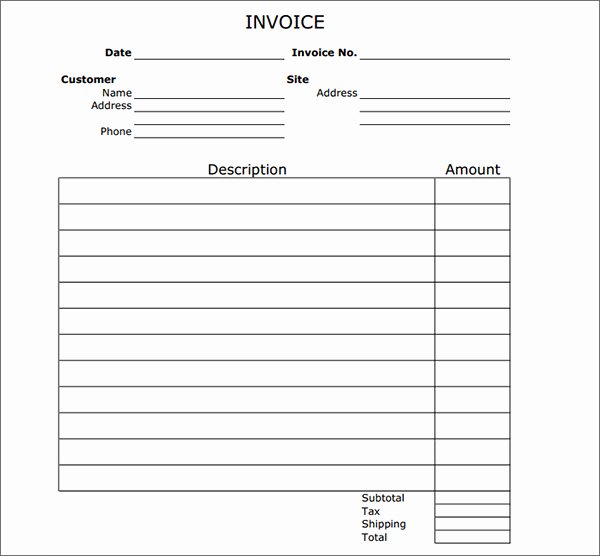 Free Printable Service Invoice Template Best Of Invoice Blank