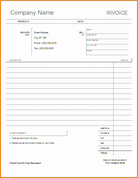 Free Printable Service Invoice Template Lovely 13 Free Printable Invoice Template