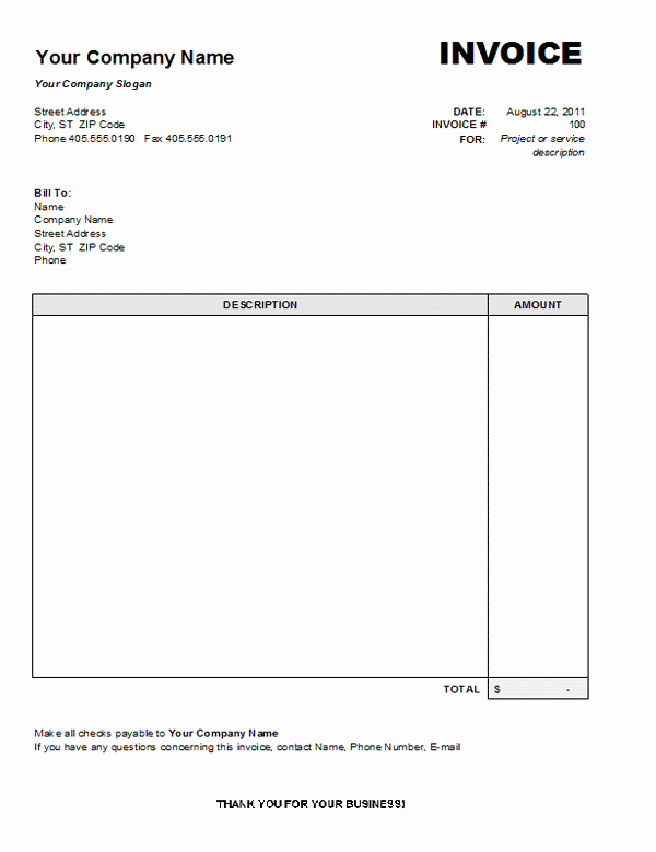 Free Printable Service Invoice Template Lovely Printable Receipt Wordpad Samples