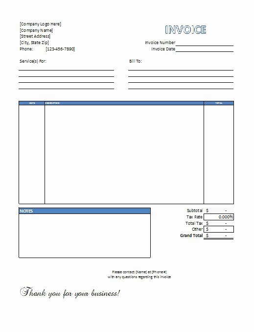 Free Printable Service Invoice Template New 39 Best Templates Of Service Billing Invoice Examples