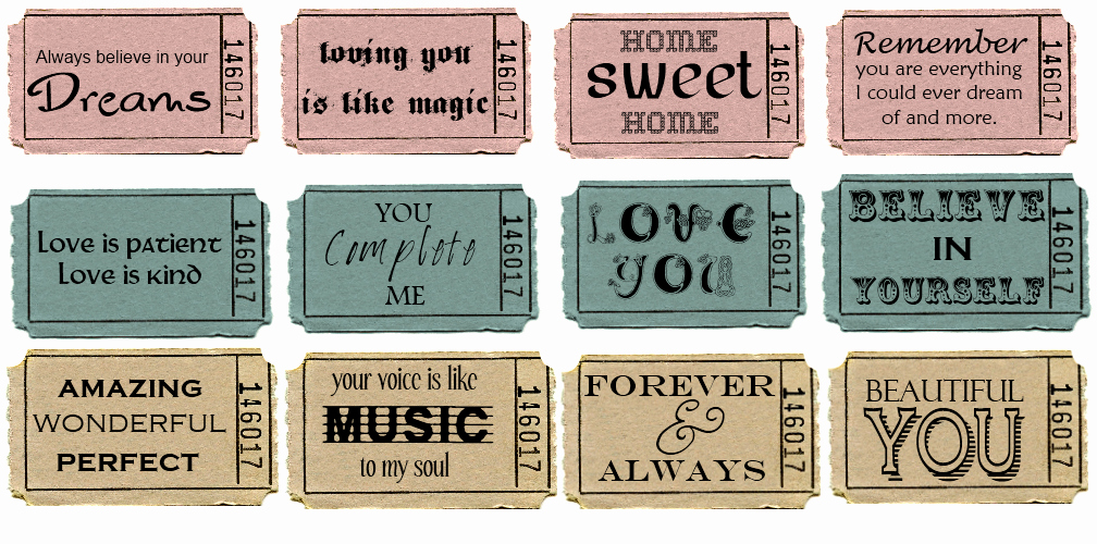 Free Printable Ticket Stub Template Lovely Ticket Stub Printables with Love Text