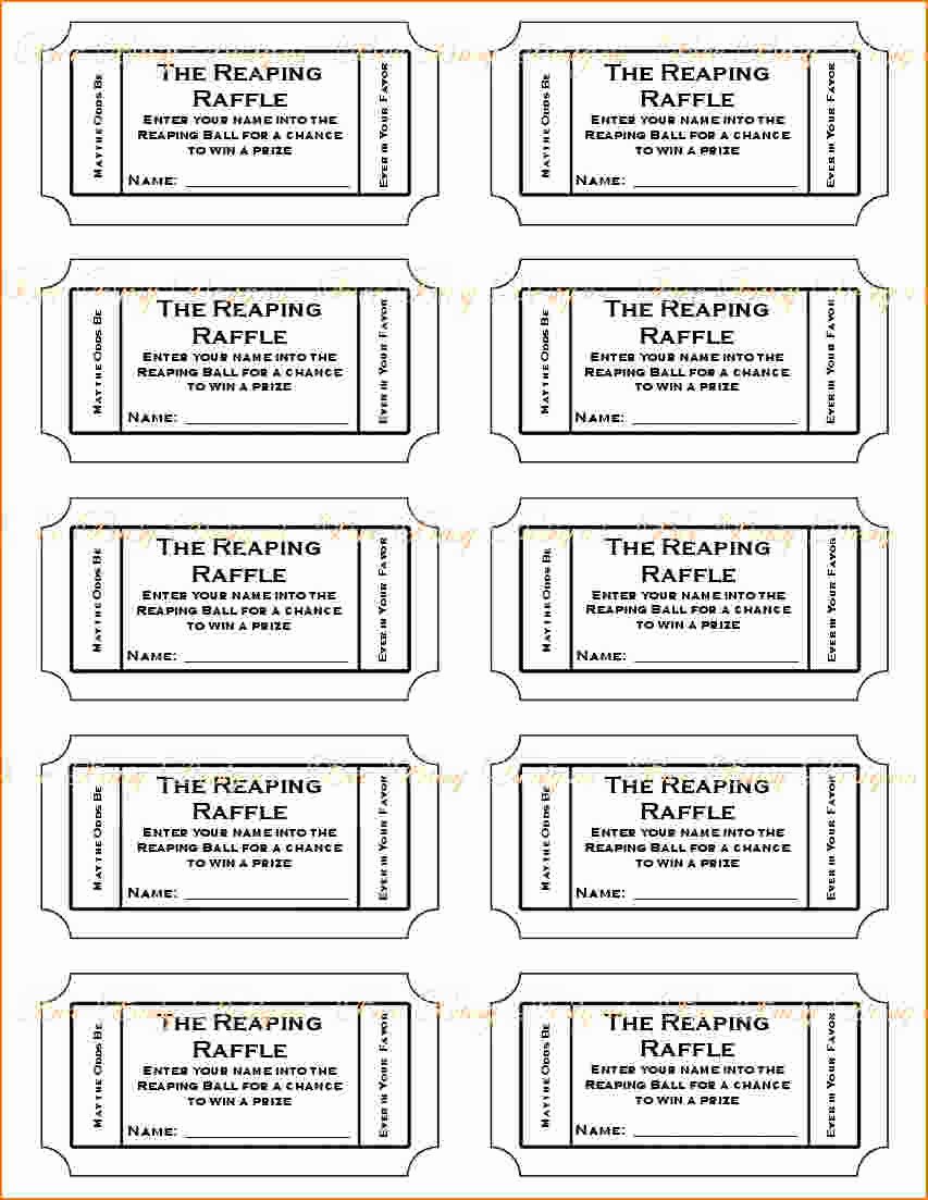 Free Printable Tickets Template Awesome 4 Printable Raffle Tickets
