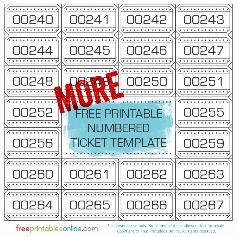 printable numbered tickets template extended