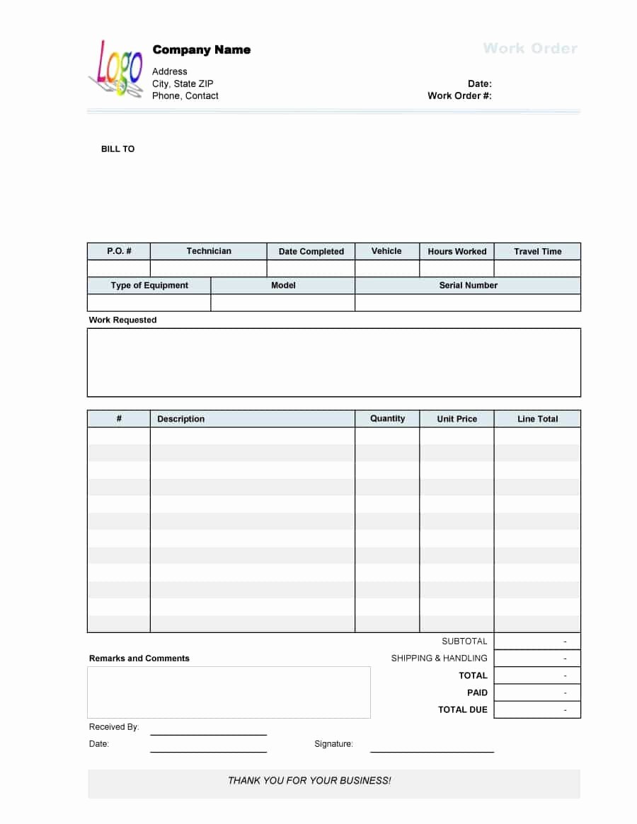 Free Printable Work order Template Beautiful 40 order form Templates [work order Change order More]