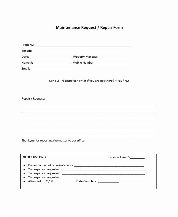 Free Printable Work order Template Best Of Download Maintenance Work order form Template Printable