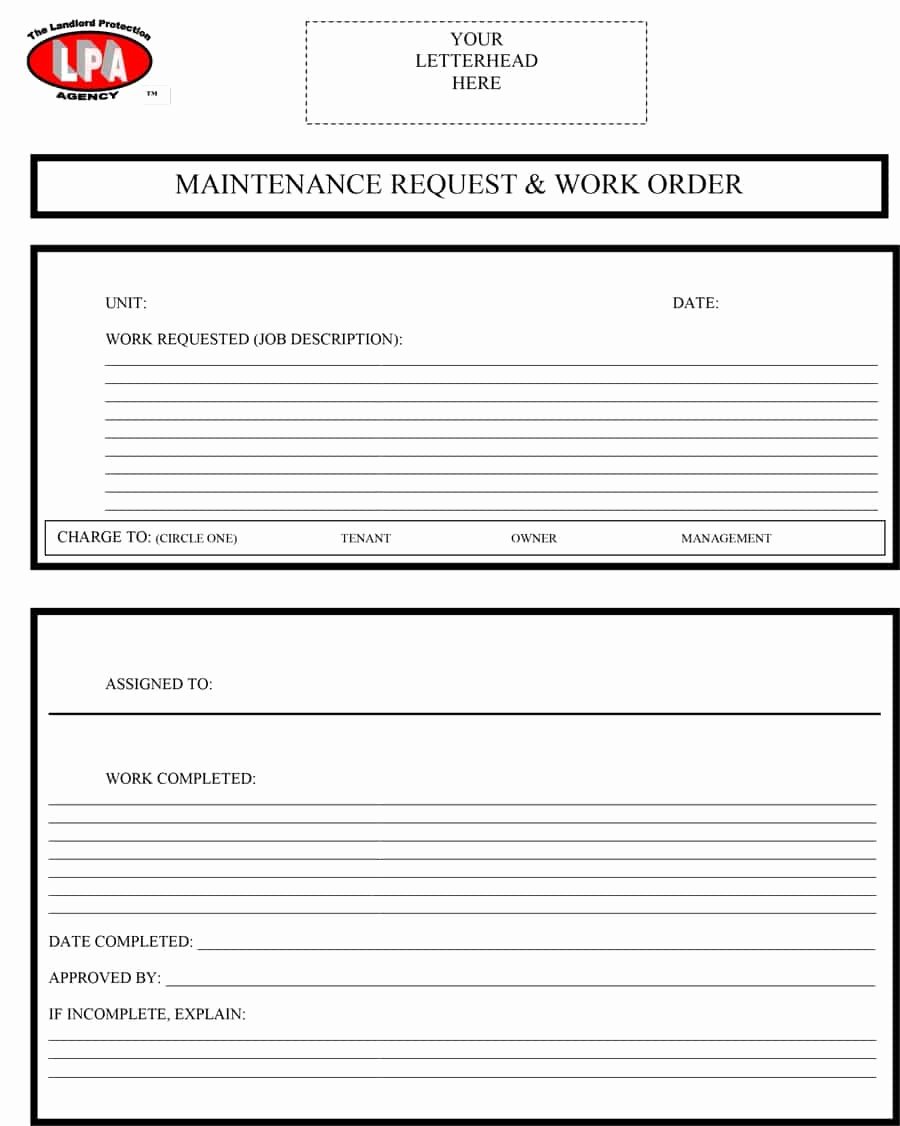 Free Printable Work order Template Fresh 40 order form Templates [work order Change order More]