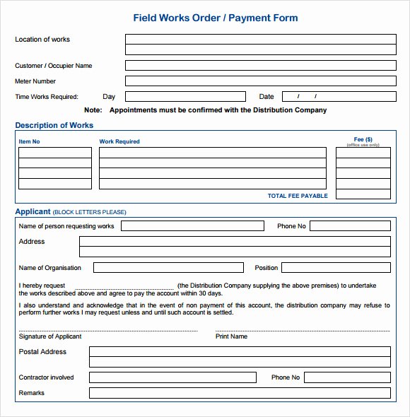Free Printable Work order Template Lovely 14 Work order Samples – Pdf Word Excel Apple Pages