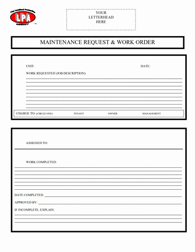 Free Printable Work order Template Unique Work order Template Free Download Create Edit Fill and