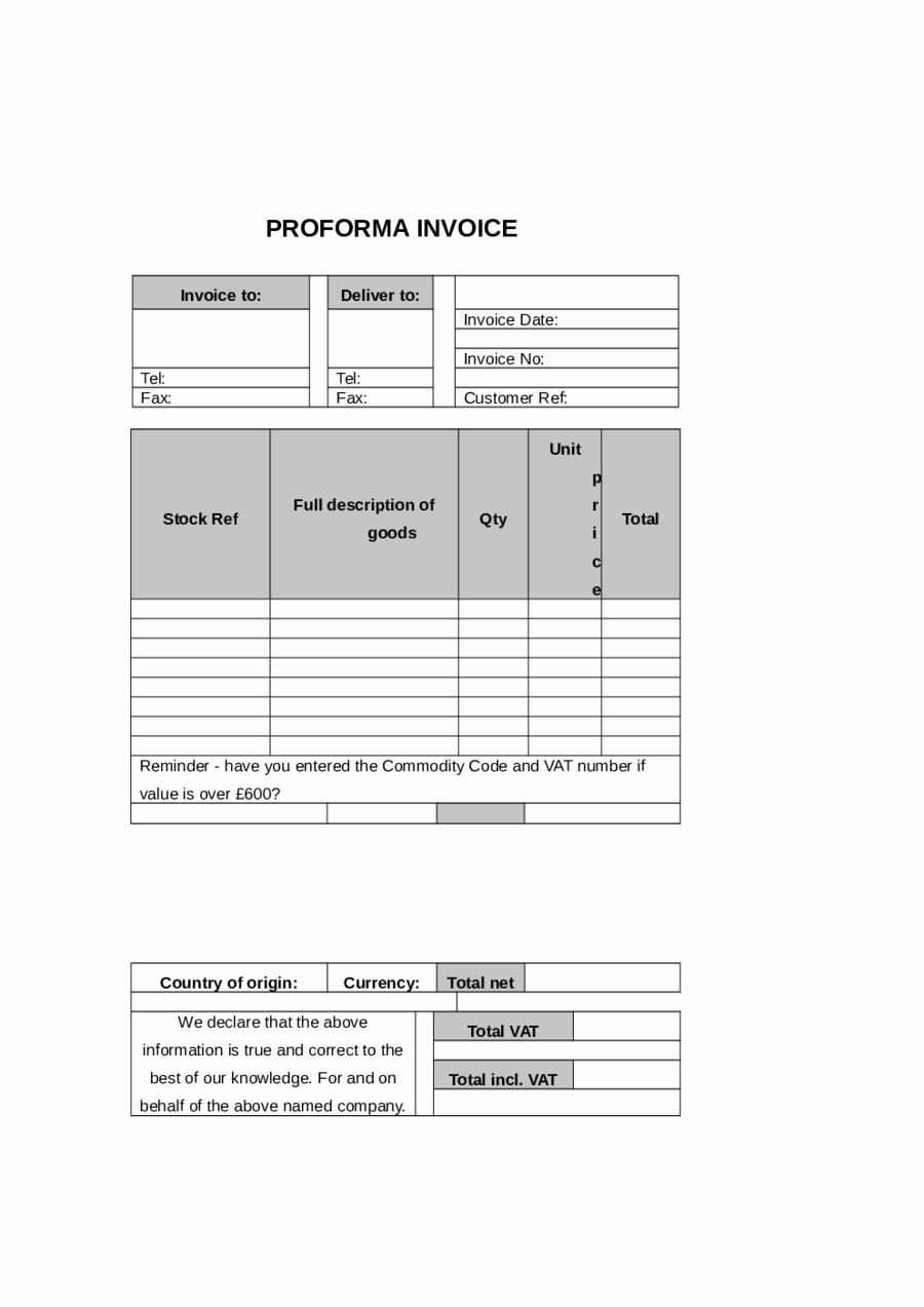 Free Proforma Invoice Template Fresh 2018 Proforma Invoice Fillable Printable Pdf &amp; forms